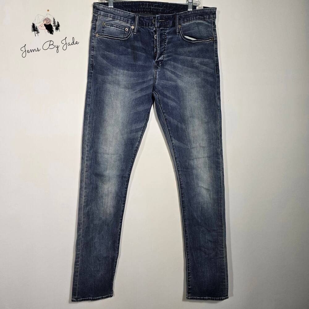 American Eagle Men’s Jeans 32x36 Slim Straight Stretch Button Fly Medium Wash